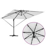 vidaXL Parasol Déporté Roma avec LEDs Sable 286x285x270 cm Aluminium