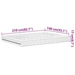 vidaXL Matelas en mousse blanc 140x210 cm dureté H2 H3