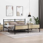 vidaXL Cadre de lit en métal sans matelas chêne sonoma 200x200 cm