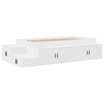 vidaXL Cadre de lit avec rangement Blanc 75 cm Bois d'ingénierie