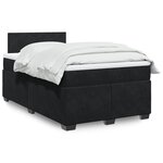 vidaXL Sommier à lattes de lit avec matelas Noir 120x200 cm Velours