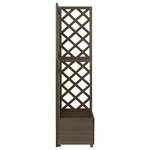 vidaXL Jardinière d'angle en treillis Gris 40x40x150 cm Bois de sapin