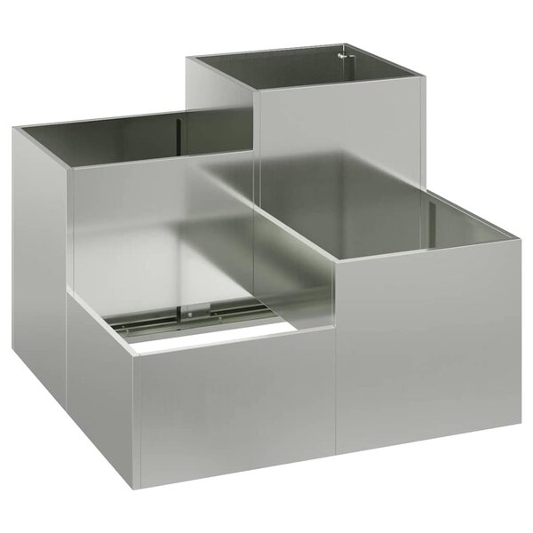 vidaXL Cache-pot de jardin Argent 100 x 100 x 60 cm Acier galvanisé
