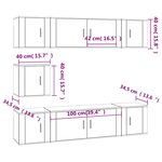 vidaXL Ensemble de meubles TV 7 Pièces Sonoma gris Bois d'ingénierie