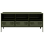 vidaXL Meuble TV vert olive 101 5x39x43 5 cm acier laminé à froid