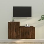 vidaXL Ensemble de meubles TV 2 Pièces Chêne marron Bois d'ingénierie