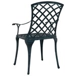 Chaises de jardin vidaXL empilables 4 Pièces vert en aluminium moulé