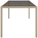vidaXL Table de jardin pour repas Beige 250 x 100 x 75 cm Poly rotin