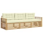 vidaXL Ensemble de canapés d'extérieur 3 Pièces Blanc et crème Polyester