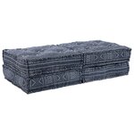 Canapé pouf modulable convertible 2 places en tissu indigo