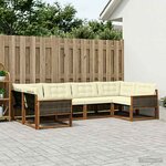 vidaXL Ensemble de canapés d'extérieur 6 Pièces Naturel et Crème