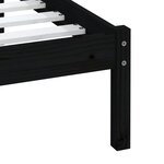vidaXL Cadre de lit Noir Bois de pin massif 100x200 cm