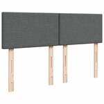vidaXL Sommier à lattes de lit avec matelas Gris foncé 140x190cm Tissu