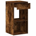 vidaXL Table de chevet avec tiroir chêne fumé 35x34x66 5 cm