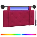 vidaXL Tête de lit suspendue Avec lumière LED Bordeaux Velours