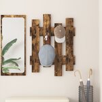 vidaXL Porte-manteau mural Chêne fumé 60 x 3 x 82 cm Bois d'ingénierie