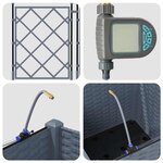 vidaXL Pots de jardin Gris clair 40 x 40 x 142 cm Acier