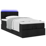 vidaXL Lit ottoman avec matelas noir 90x200 cm tissu