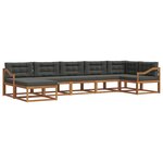 vidaXL Ensemble de canapés d'extérieur 7 Pièces Naturel et Anthracite