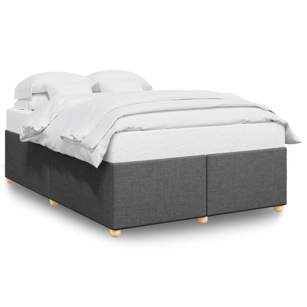 vidaXL Cadre de lit sans matelas gris foncé 160x200 cm tissu
