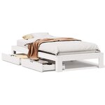 vidaXL Cadre de lit sans matelas blanc 100x200 cm bois de pin massif