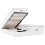 VidaXL Cadre de lit ottoman avec matelas blanc 180x200 cm similicuir