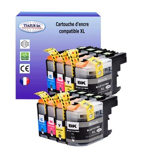 T3AZUR Lot de 8 Cartouches compatibles avec Brother LC127XL LC125XL