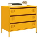 vidaXL Buffet jaune moutarde 68x39x58 5 cm acier laminé à froid