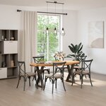 vidaXL Table à manger marron clair bois de chêne massif ovale