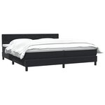 vidaXL Sommier à lattes de lit avec matelas noir 180x210 cm velours
