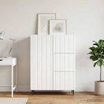 vidaXL Buffet Blanc brillant 66 x 34 5 x 91 5 cm Bois d'ingénierie