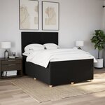 vidaXL Sommier à lattes de lit avec matelas Noir 140x190 cm Tissu