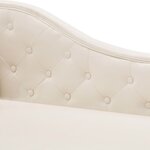 vidaXL Chaise longue Blanc crème Similicuir