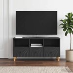 vidaXL Meuble TV 102 x 34 5 x 50 cm Noir Bois d’ingénierie