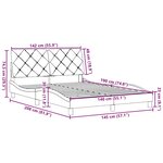 vidaXL Cadre de lit sans matelas gris clair 140x190 cm tissu