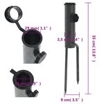 vidaXL Support de parasol avec piquets 2 Pièces 9x35 cm acier galvanisé