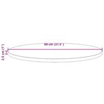 vidaXL Dessus de table Blanc Ø80x2 5 cm Bois de pin massif