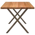 vidaXL Table à manger marron clair bois de chêne massif rectangulaire