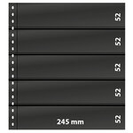 Feuilles de classement Omnia Lindner à 5 bandes pour timbres-poste. Fond - Noir