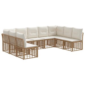 vidaXL Ensemble de canapés d'extérieur Naturel Polyester