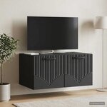 vidaXL Meuble TV mural Noir 59 5 x 41 x 30 cm Bois d'ingénierie