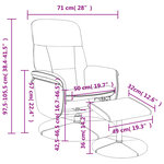 vidaXL Fauteuil inclinable avec repose-pied gris clair velours