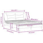 vidaXL Lit avec matelas taupe 160x200 cm tissu