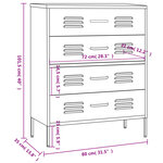 vidaXL Commode Orange 80x35x101 5 cm Acier