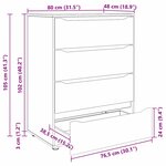 vidaXL Armoires de rangement 2 Pièces Noir 80 x 48 x 105 cm