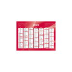 Calendrier  2023 - 14 mois - 18 x 13.5 cm - couleur rouge