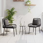 vidaXL Ensemble de salle à manger pour jardin 3 Pièces Noir  Anthracite