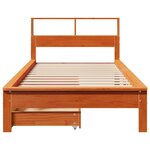 vidaXL Lit bibliothèque sans matelas cire marron 75x190 cm pin massif