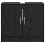 vidaXL Cabinet de salle de bain avec porte Chêne noir 63 x 29 x 55 cm