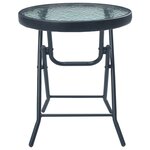 vidaXL Table de bistro Noir 40x46 cm Acier et verre